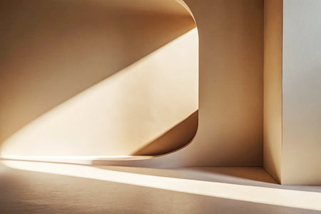 Abstract architecture background, empty room with concrete floor. 3d renderの素材