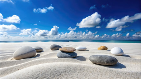 Stones on the beach at Seychelles, Praslinの素材