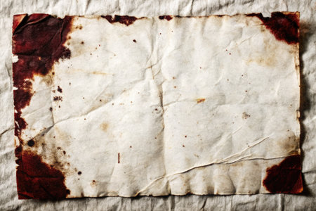 Old paper with burnt edges on a white background. Toned.の素材