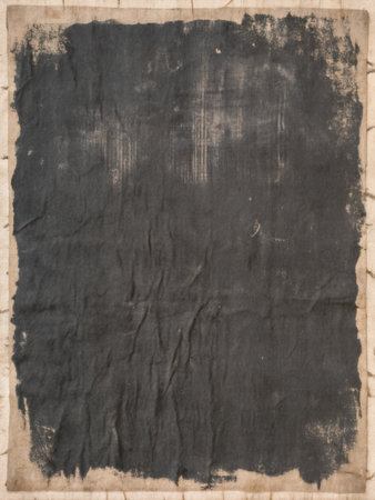Frayed black paper with rough uneven edges.の素材