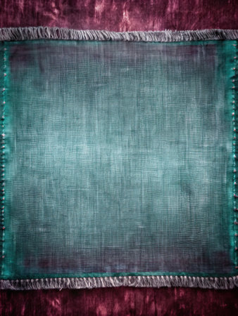 Distressed teal canvas texture with a vintage frame effectの素材