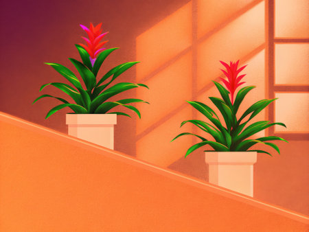 Modern Minimalist Indoor Decor Featuring Potted Plantsの素材