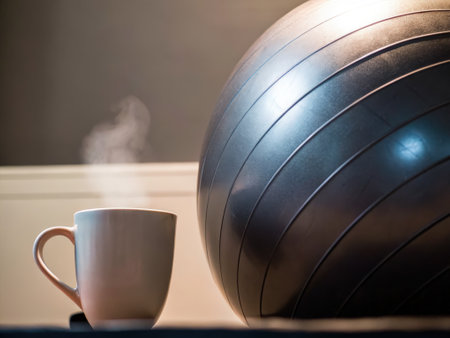 Hot Coffee Mug with Steam in a Cozy Settingの素材