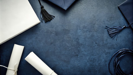 Minimalist Blue Gift Wrap with Ribbon and Paper Rollsの素材