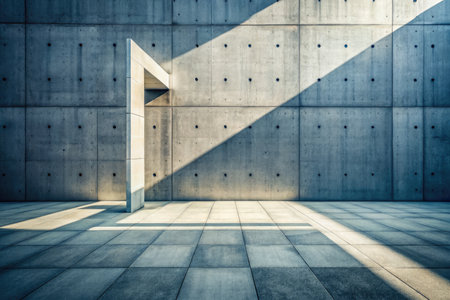Abstract concrete interior with stairs and shadow.の素材