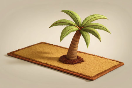 Palm tree on a carpet.の素材