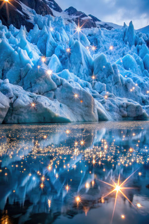 Glacier reflected in the waterの素材