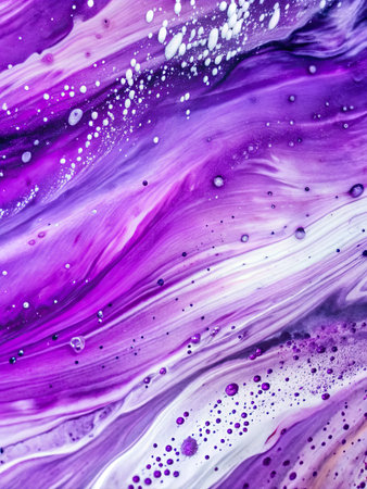 Abstract background of acrylic paint in purple and white tones, close-upの素材