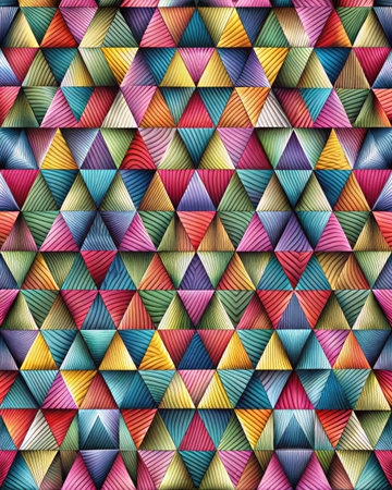 Seamless pattern with multicolored triangles. Vector image.の素材
