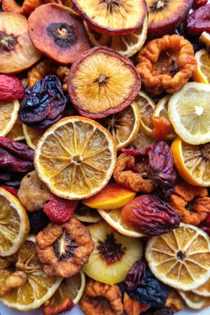 Dried fruits as a background. Dried fruits as a background.の素材