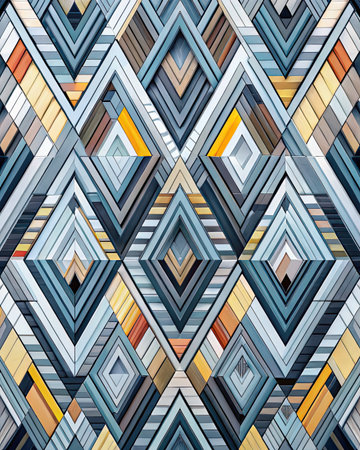 Seamless background pattern. Abstract geometric pattern with symmetric geometric shapes.の素材