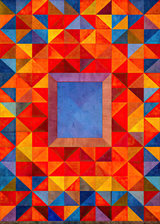 abstract background with geometric pattern - red, orange, yellow and blueの素材