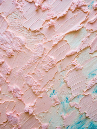 Close up of pastel pink and white ice cream texture background.の素材