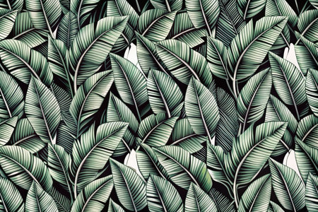 Seamless pattern with tropical leaves.の素材