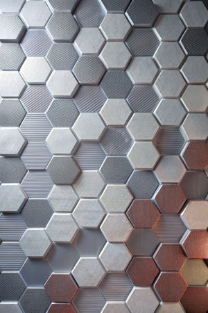Metal hexagon pattern background. Metal hexagon pattern texture background.の素材