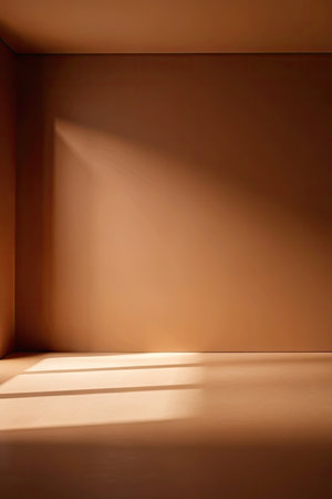 Abstract empty room with light and shadow on the wallの素材