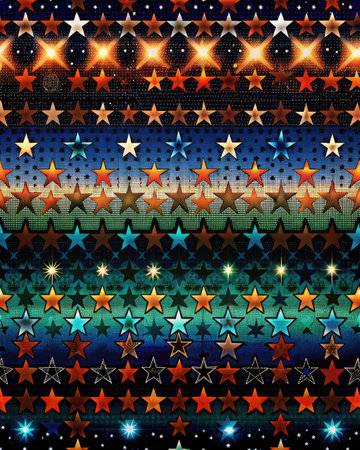 Seamless background pattern. Stars and stripes on a dark background.の素材