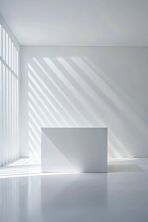 White abstract background with shadow on the wall.の素材