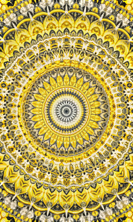 Colorful abstract kaleidoscope pattern. Beautiful kaleidoscope texture for background.の素材