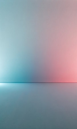 Abstract background of gradient blue and pink color with a bright light in the cornerの素材