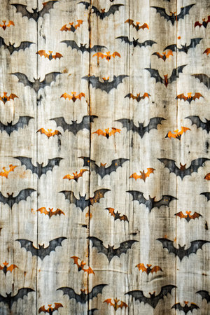 Halloween background with bats on old wooden wall. Halloween background.の素材