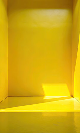 Yellow empty room with yellow wall and floor.の素材