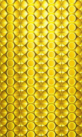 Abstract seamless pattern with yellow circles on a white background. Vector illustration.の素材