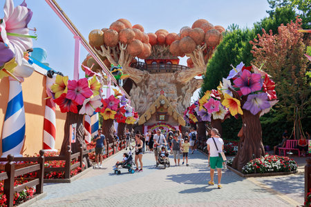 Castelnuovo del Garda, tree, Italy - September 31, 2016: Gardaland Theme Park in Castelnuovo Del Garda, Verona, Italy.のeditorial素材