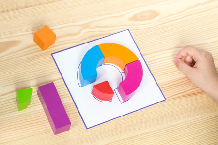 Child spreads pattern according to patternの写真素材