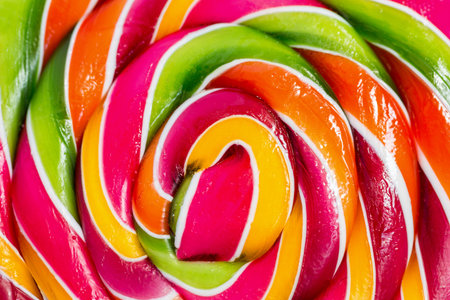 Rainbow sweet bright round candy. Background. Macro. Squareの写真素材