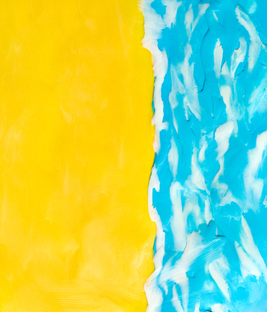 background coast of the sea from plasticine.の写真素材