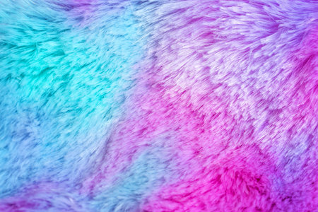Fur of a unicorn, rainbow background. Trendy design of webpunk and vaporwave