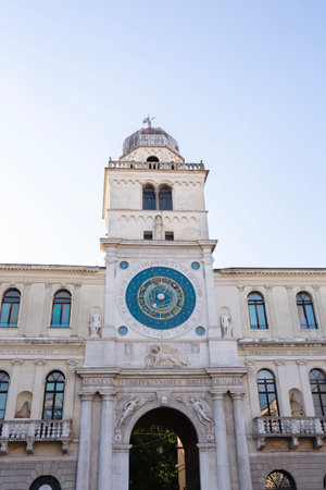 Popular attraction Astronomical clock tower, Torre dellOrologio seen from Piazza dei Signori, Padua, Italy.の写真素材