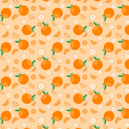 Orange background design, Fruit healthy  sweet and nature theme Vector illustration on yellow backgroundのイラスト素材