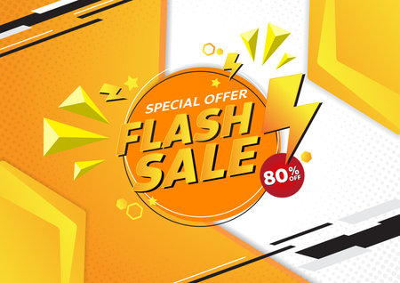 Flash sale banner template design. For promotion, event, sale, discount.のイラスト素材