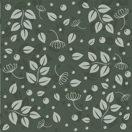 Light green leaf pattern on dark green background. Fabric pattern background. nature vector cover background &#xD;&#xA;のイラスト素材