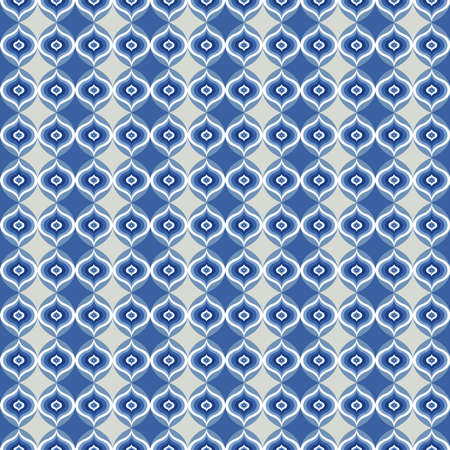 continuous repeating blue eye pattern background Decorative fabric pattern, wall paper, wrapping paperのイラスト素材