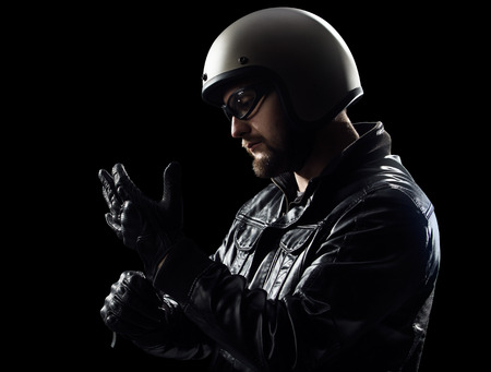 Biker Wearing glowesの写真素材