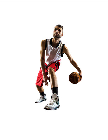 basketball player in action Isolated on whiteの写真素材