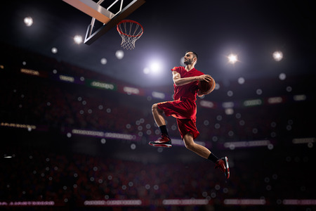 Basketball player in actionの写真素材