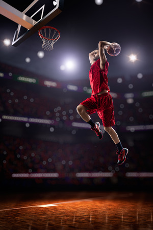 Basketball player in actionの写真素材
