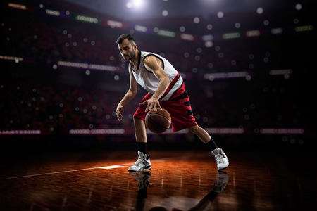Basketball player in actionの写真素材