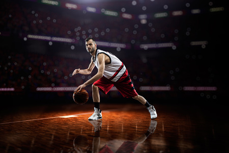 Basketball player in actionの写真素材