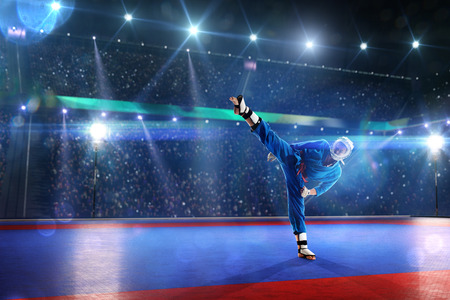 Kudo fighter is working out on the grand arena Blueの写真素材