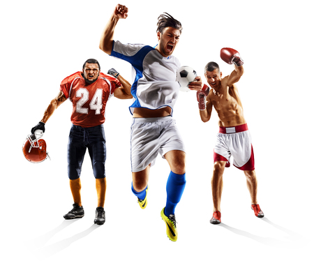 Multi sport collage soccer american football boxingの写真素材