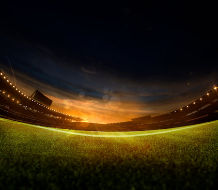 Grand night sport arena fish eye backgroundの写真素材