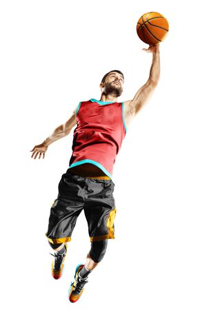 Professional basketball player isolated on white backgroundの写真素材