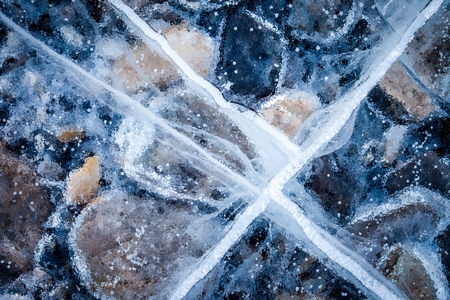 Close up of ice showing the details and textureの写真素材