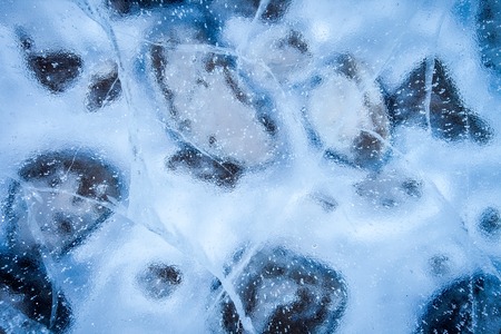 Close up of ice showing the details and textureの写真素材