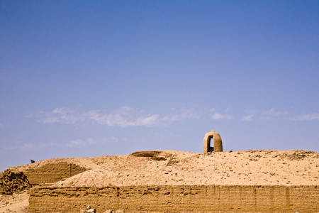 A police guard tower at Kom Ombo, Egyptの写真素材